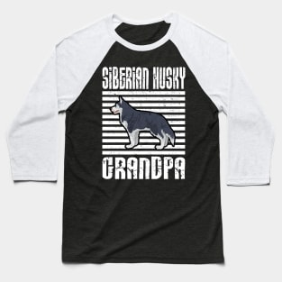 Siberian Husky Grandpa Proud Dogs Baseball T-Shirt